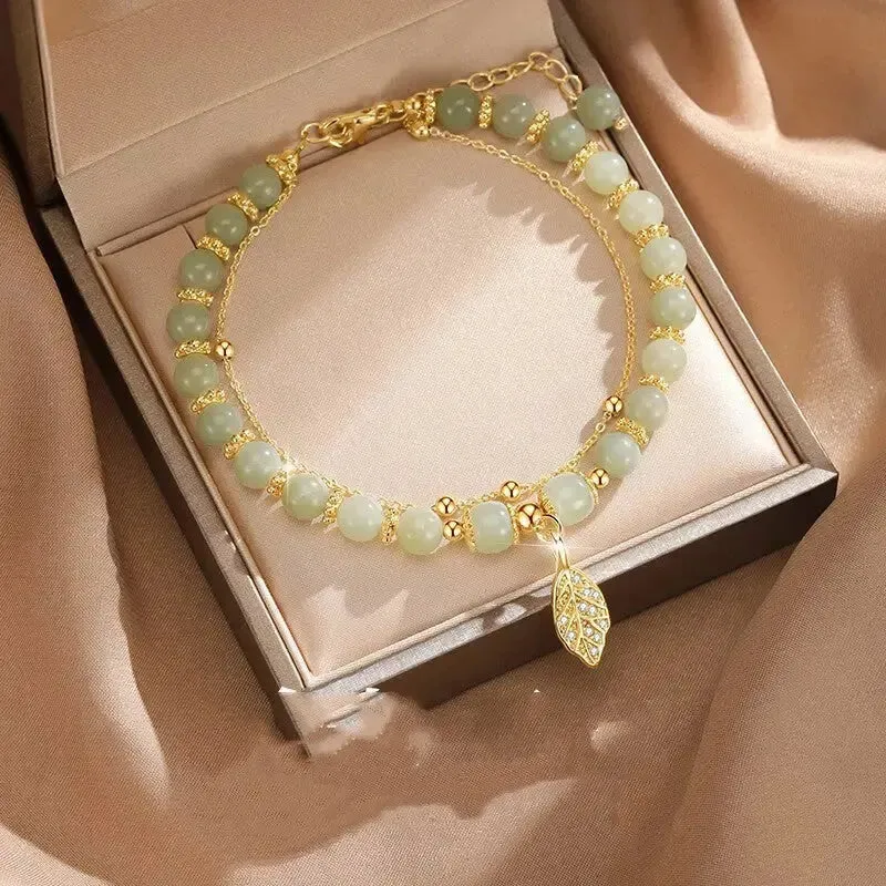 LOVCIA Opulent Hetian Jade Sterling Silver Bracelet - Luxurious Statement Piece