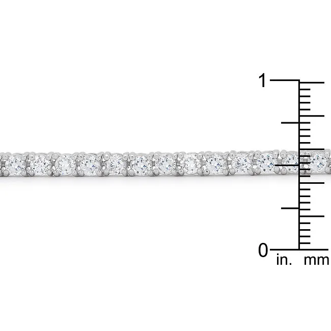 LOVCIA Victorian-Inspired Rhodium-Plated Cubic Zirconia Tennis Bracelet