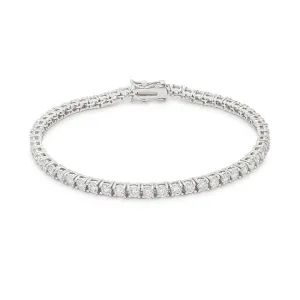 LOVCIA Victorian-Inspired Rhodium-Plated Cubic Zirconia Tennis Bracelet