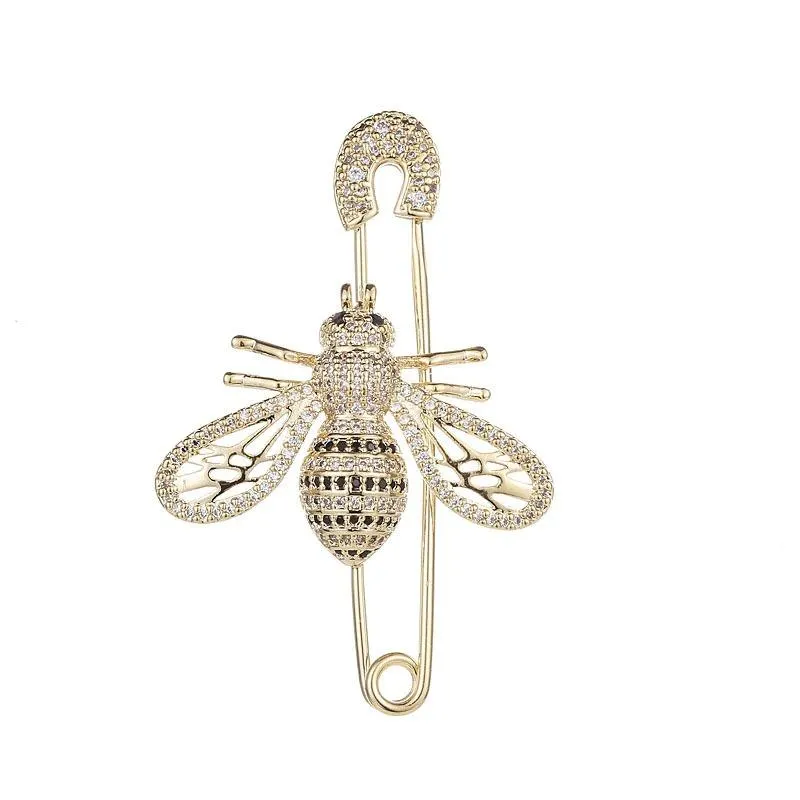 Luxurious Rhinestone Embellished Bee Brooch Pins