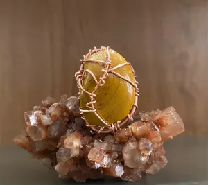 “MAJESTIC” COPPER YELLOW JASPER RING