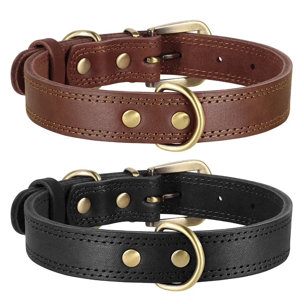 Majestic Genuine Leather Dog Collar