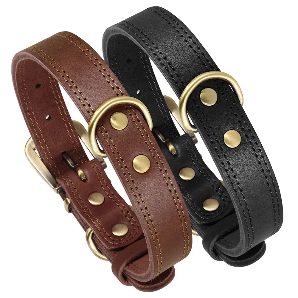 Majestic Genuine Leather Dog Collar