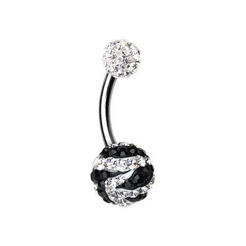 Majestic Stripe Multi-Sprinkle Dot Belly Button Ring