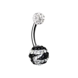 Majestic Stripe Multi-Sprinkle Dot Belly Button Ring