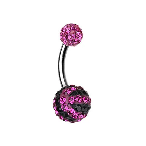 Majestic Stripe Multi-Sprinkle Dot Belly Button Ring