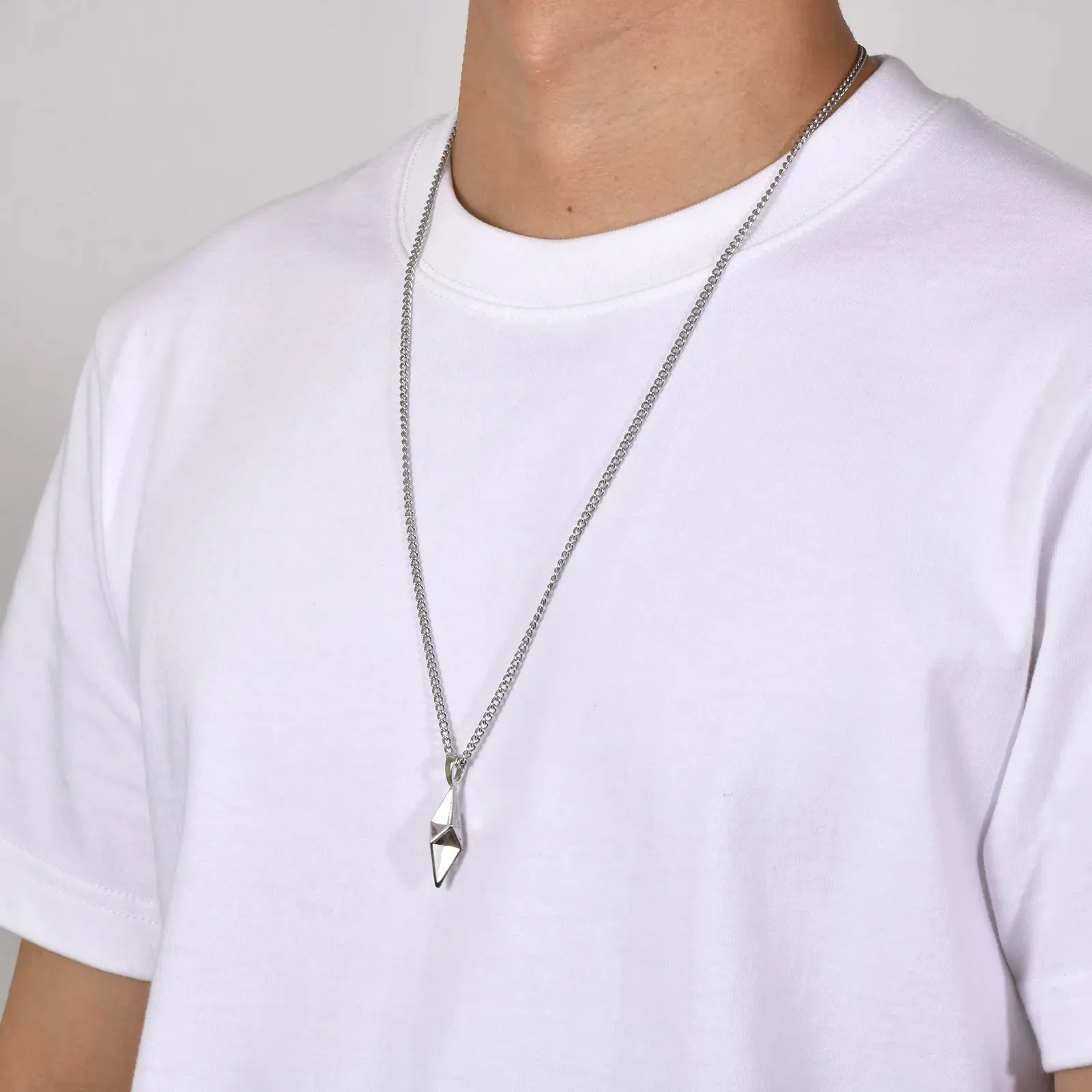 Mens Star 4-Pointed Necklaces,Waterproof Stainless Steel Geometric Pendant