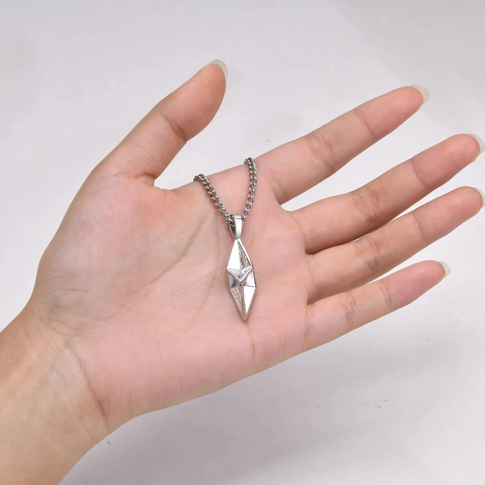 Mens Star 4-Pointed Necklaces,Waterproof Stainless Steel Geometric Pendant