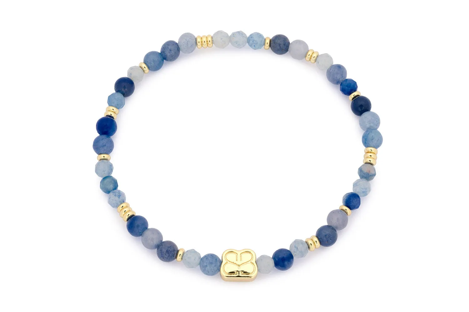 Moala Blue Aventurine & Gold Bracelet Stack