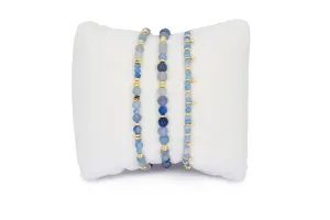 Moala Blue Aventurine & Gold Bracelet Stack
