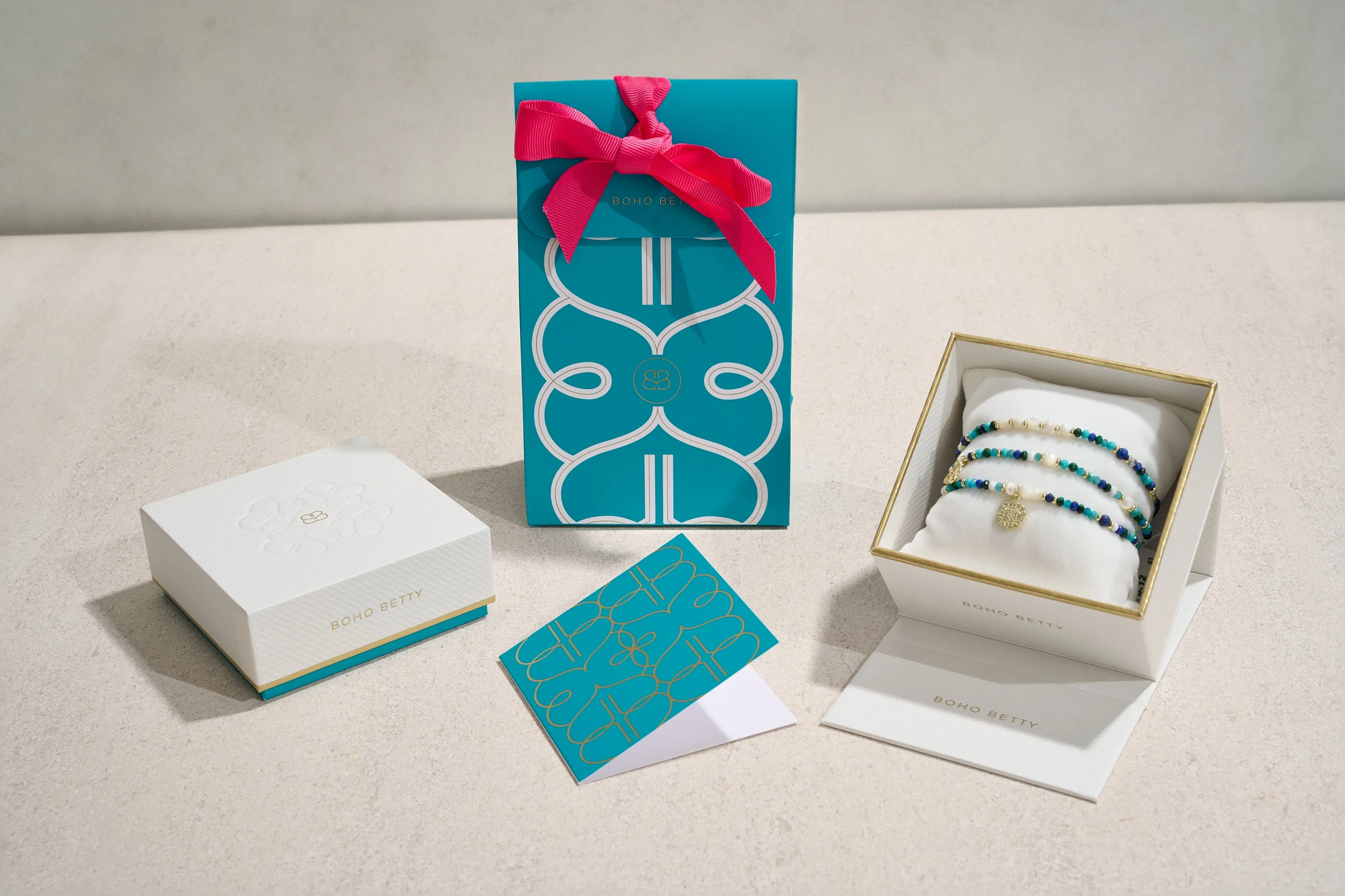 Moala Blue Aventurine & Gold Bracelet Stack
