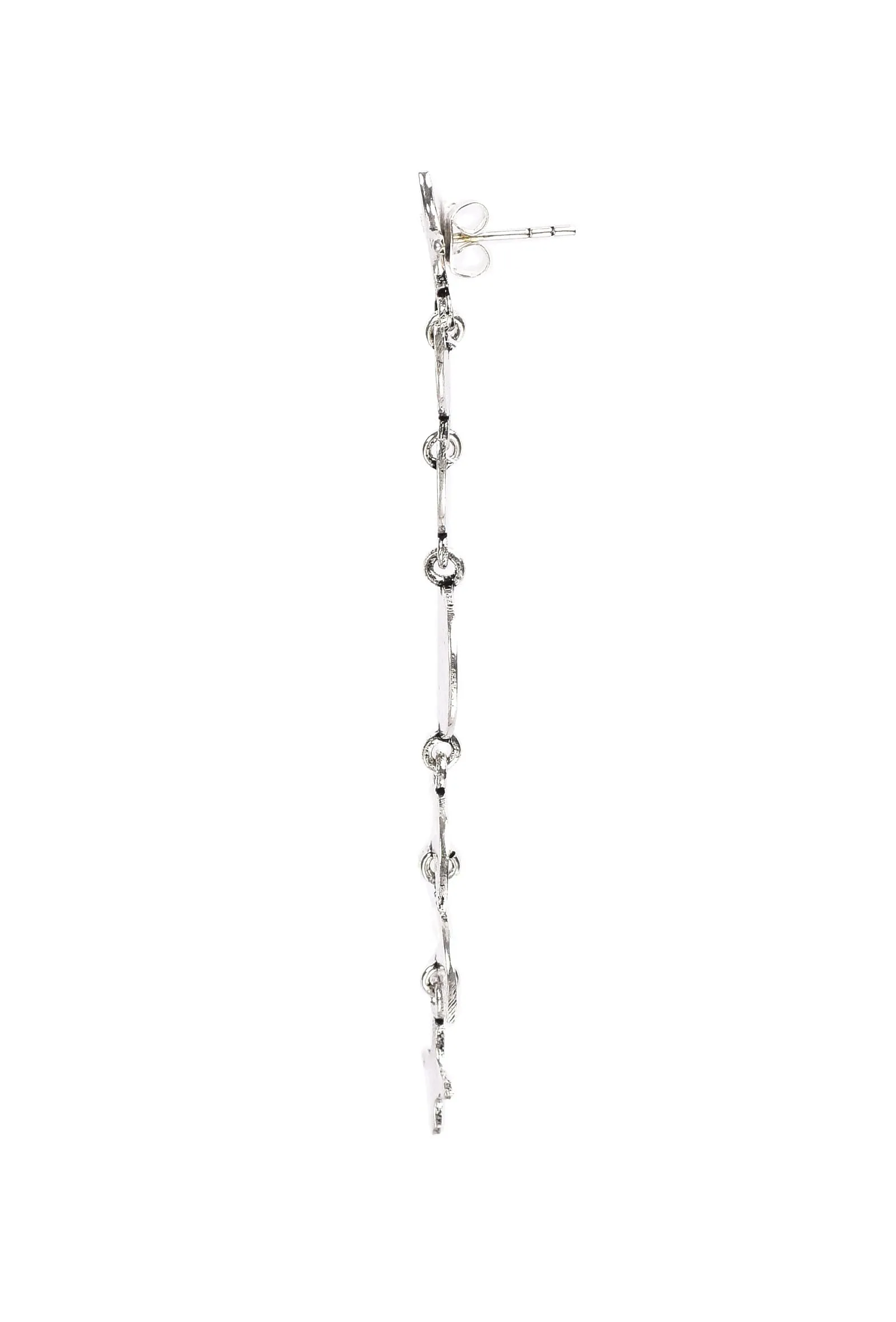 Moon Chain Brass Earrings
