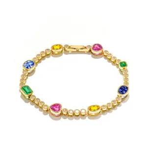 Multi-Color Bracelet In 18K Yellow Gold