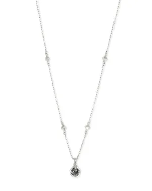 Nola Silver Pendant Necklace in Platinum Drusy