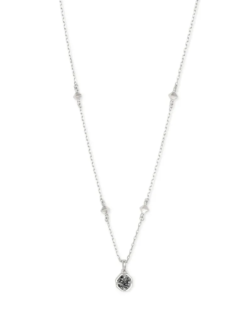 Nola Silver Pendant Necklace in Platinum Drusy