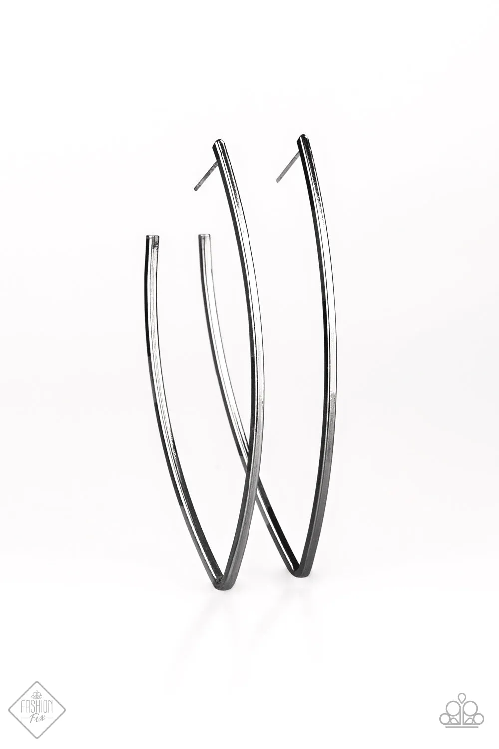 Nothing But Trouble Black Hoop-Earrings