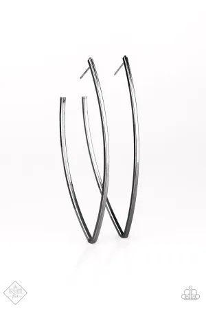 Nothing But Trouble Black Hoop-Earrings