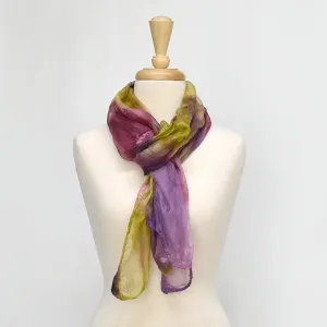 Nuno Felted Merino Wool and Silk Art Scarf - Leaf 13106