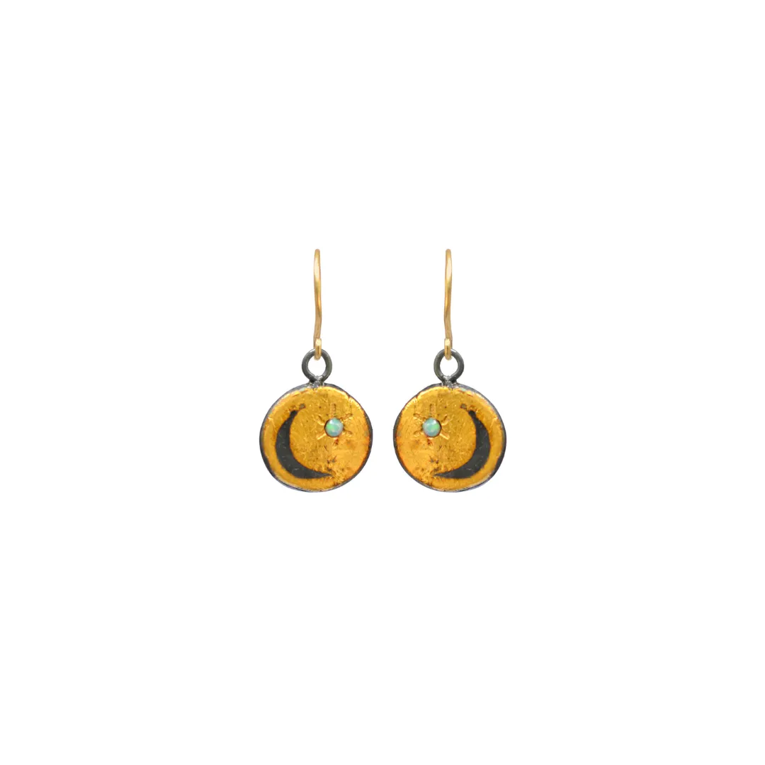 Opal Crescent Earrings