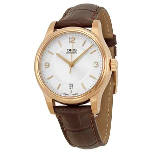 Oris Classic Date Silver Dial Brown Leather Men's Watch 733-7578-4831LS 01 733 7578 4831-07 6 18 10