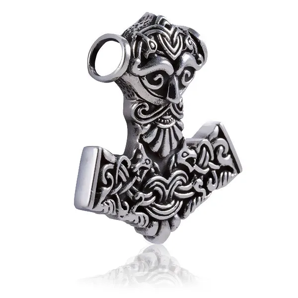 Ornate Thor's Hammer - Sterling Silver