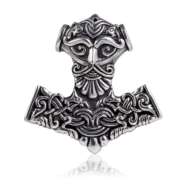 Ornate Thor's Hammer - Sterling Silver