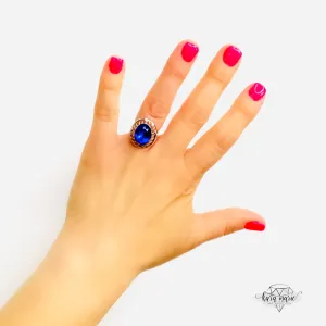 Oval Frame Ring in Majestic Blue