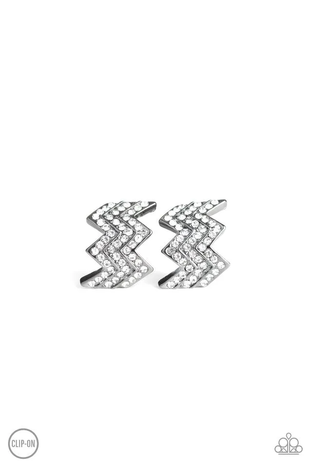 Paparazzi Earring ~ Fast as Lightning - Black