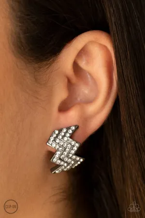 Paparazzi Earring ~ Fast as Lightning - Black
