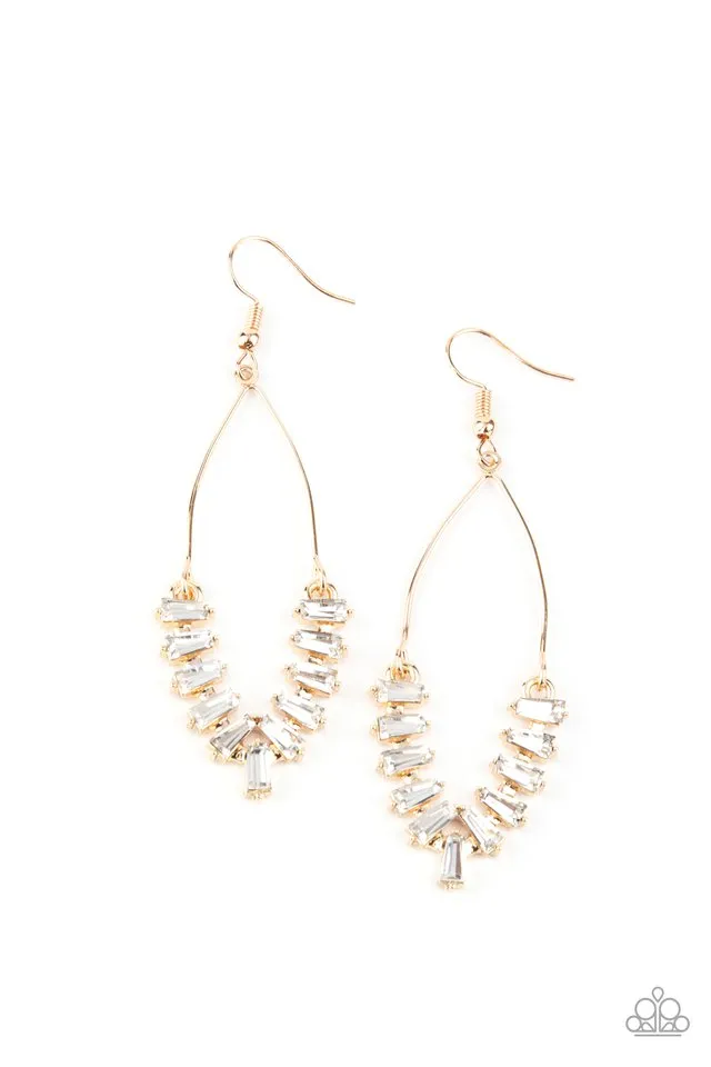 Paparazzi Earring ~ Me, Myself, and ICE - Gold