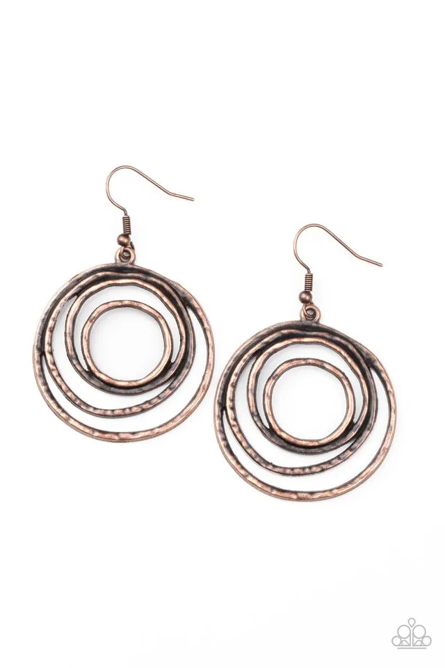 Paparazzi Earring ~ Spiraling Out of Control - Copper