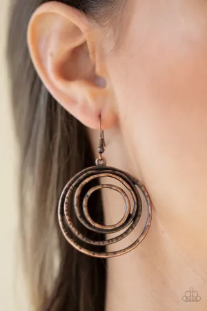 Paparazzi Earring ~ Spiraling Out of Control - Copper