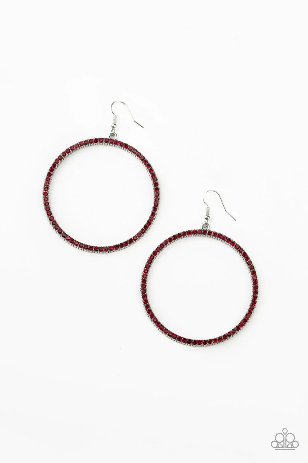 Paparazzi Just Add Sparkle -Red Rhinestone Earrings
