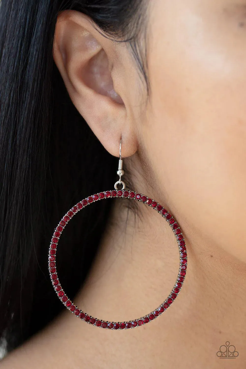 Paparazzi Just Add Sparkle -Red Rhinestone Earrings
