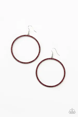 Paparazzi Just Add Sparkle -Red Rhinestone Earrings