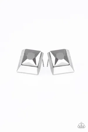 Paparazzi Stellar Square Silver Post Earrings