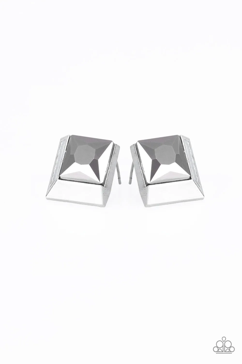 Paparazzi Stellar Square Silver Post Earrings