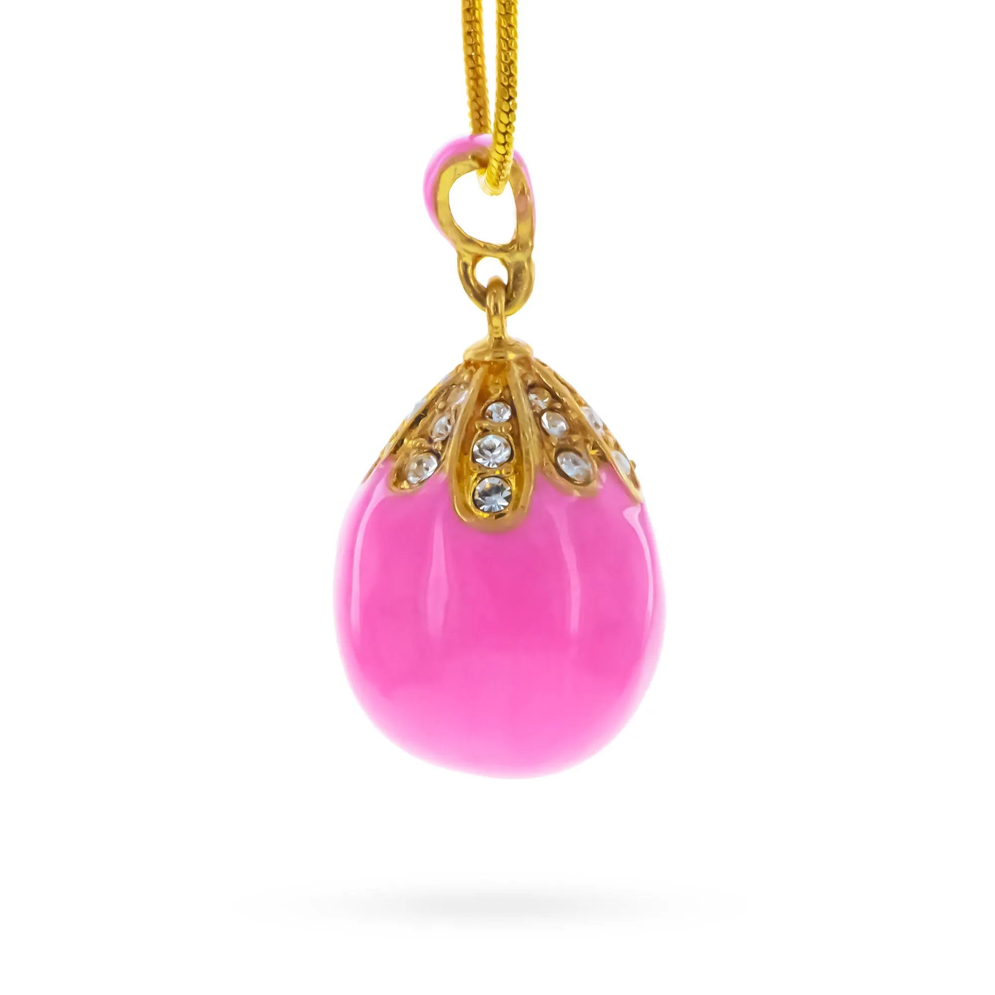 Pink Enamel Royal Egg Pendant Necklace