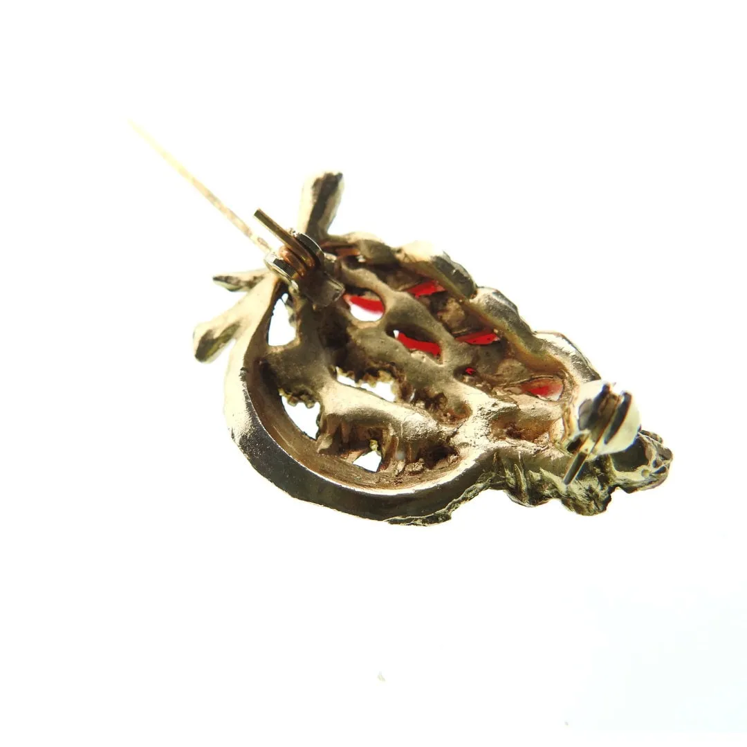 Pink Rhinestone Brooch