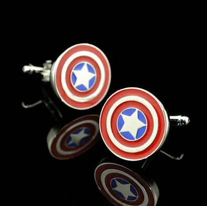 Promotion! Superhero Cuff Link retail superman ironman spiderman starwars captain flash green lanten batman 007 free shipping