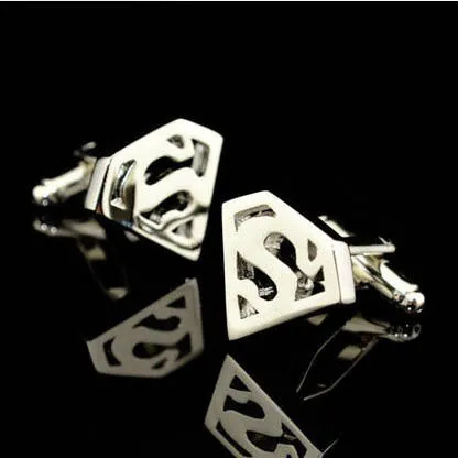 Promotion! Superhero Cuff Link retail superman ironman spiderman starwars captain flash green lanten batman 007 free shipping