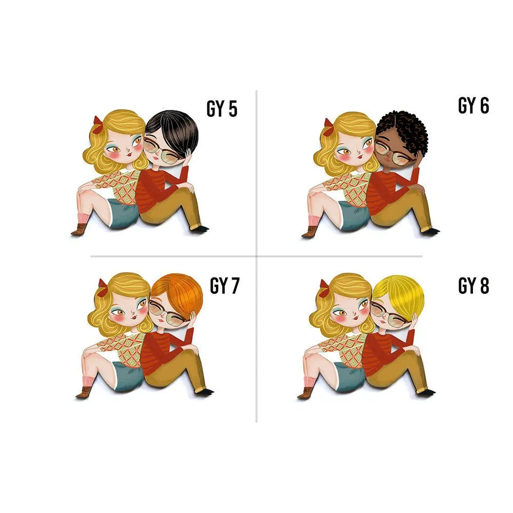 Puzzle with blonde girl brooch by Laliblue