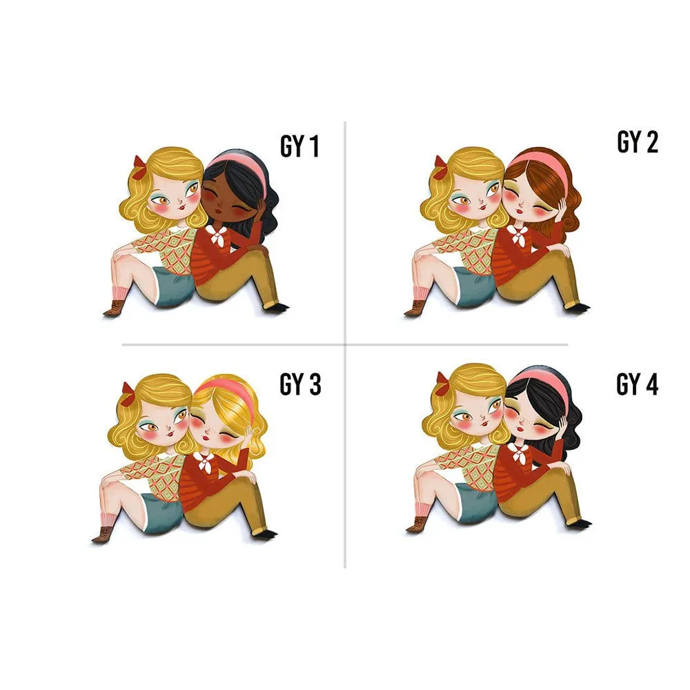 Puzzle with blonde girl brooch by Laliblue