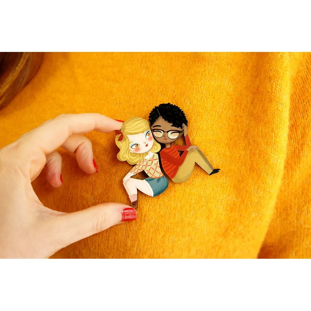 Puzzle with blonde girl brooch by Laliblue