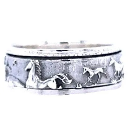 R9017 Horses Band Ring