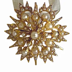 Rare White Natural Pearl Edwardian 'Gold Urchin' Pendant