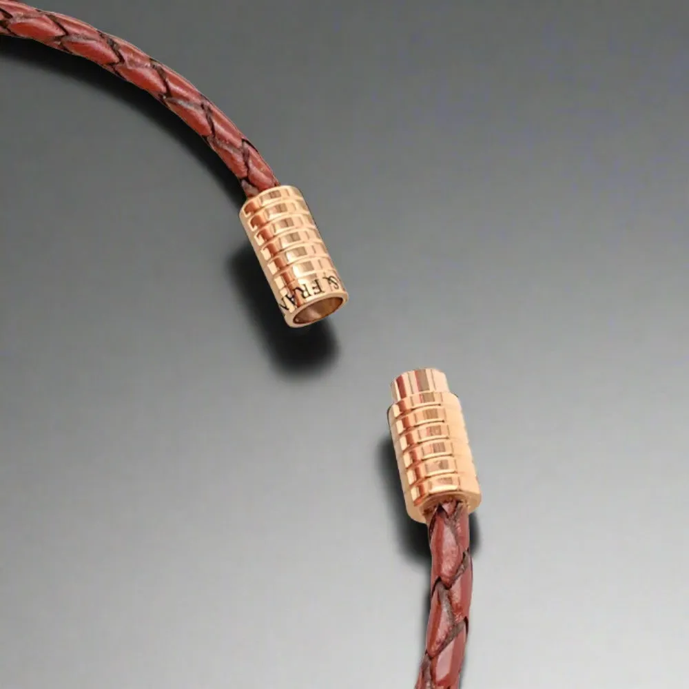 RGP Deakin & Francis Brown Braided Leather Bracelet