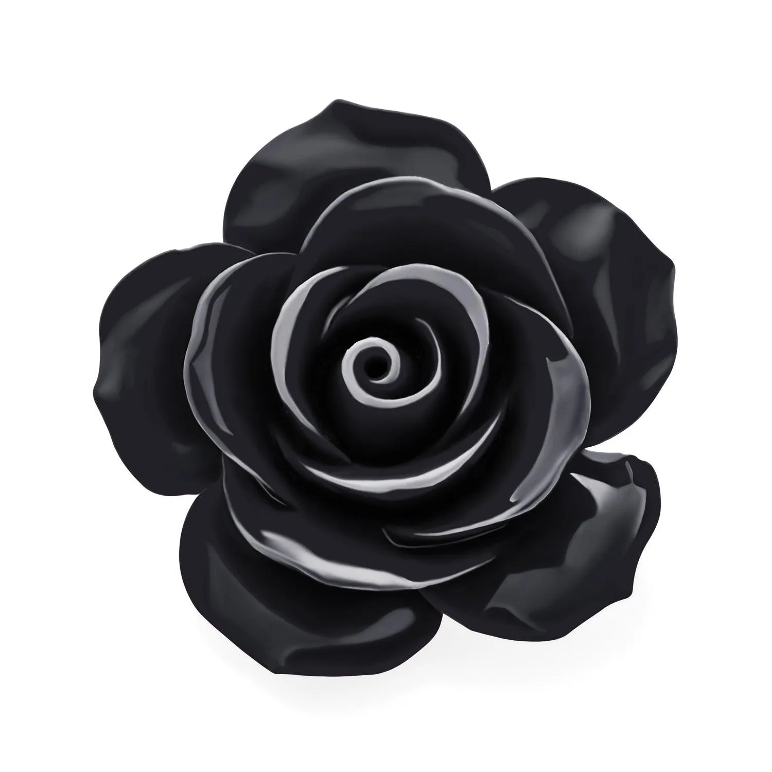 Romantic Floral Blooming 3D Carved Rose Brooche Pin in Pink Blue Black White Red