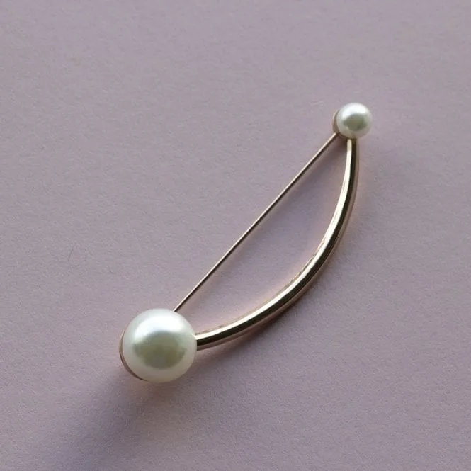 Rose Gold Pearl Pin Scarf Brooch