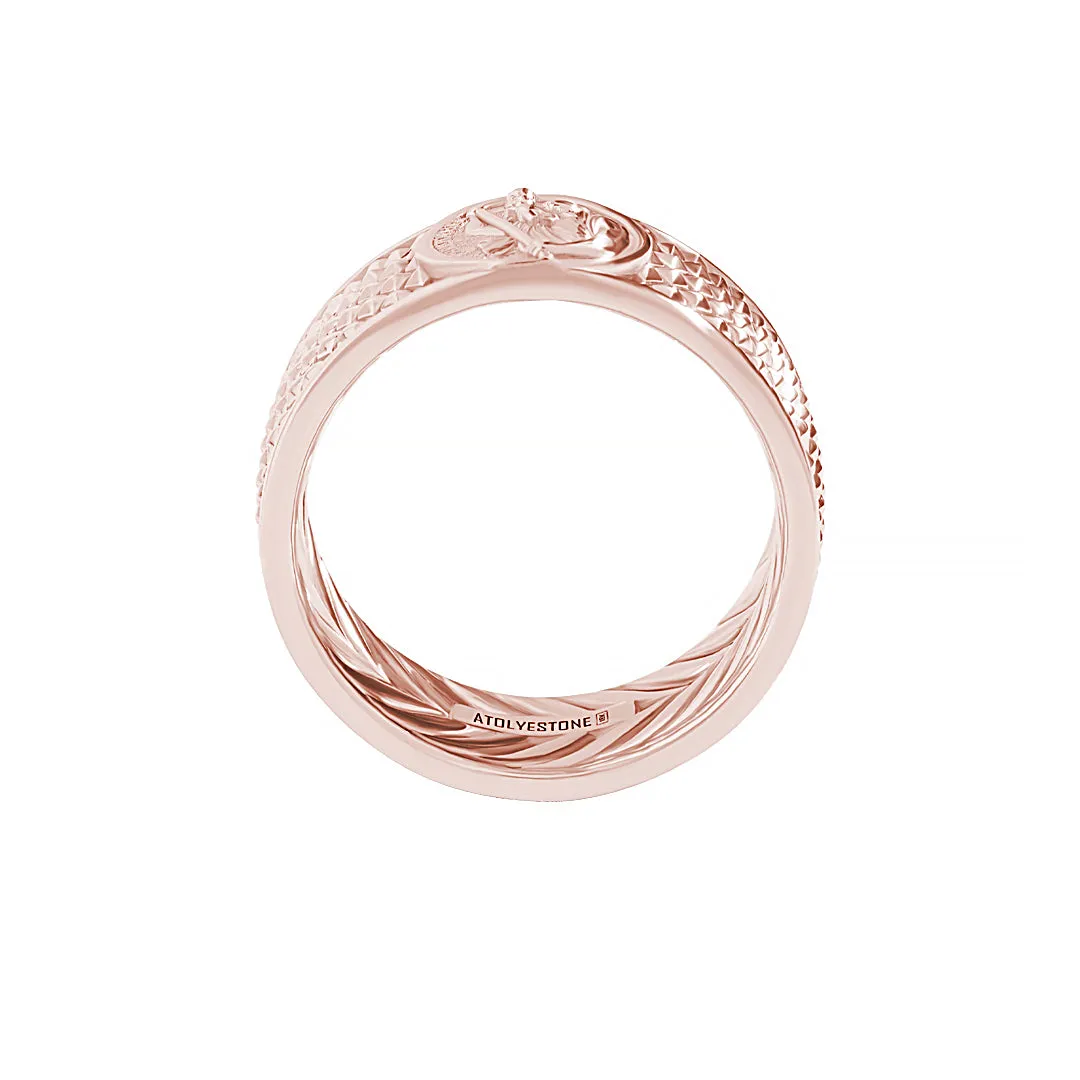 Saint Christopher Pyramid Band Ring in Gold